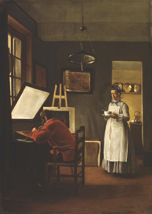 The Engraver, vintage artwork by François Bonvin, A3 (16x12") Poster Print