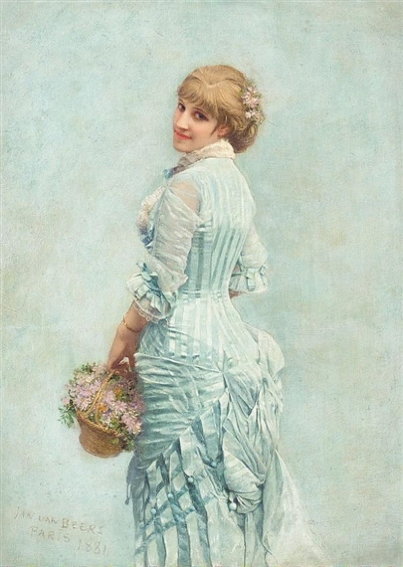 Young Parisienne, vintage artwork by Jan van Beers, 12x8" (A4) Poster