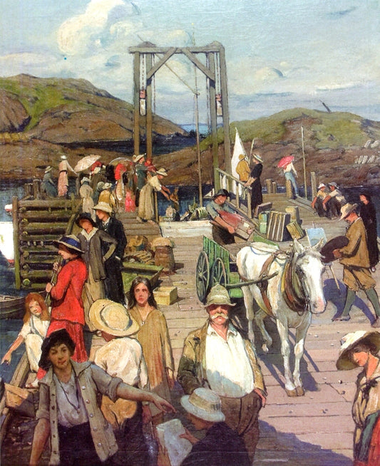 At the Dock, vintage artwork by Robert Van Vorst Sewell, 12x8" (A4) Poster