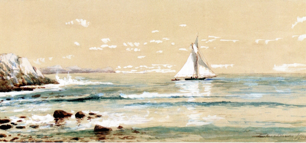 Sailing Along the Coast, vintage artwork by Edmund Darch Lewis, 12x8" (A4) Poster
