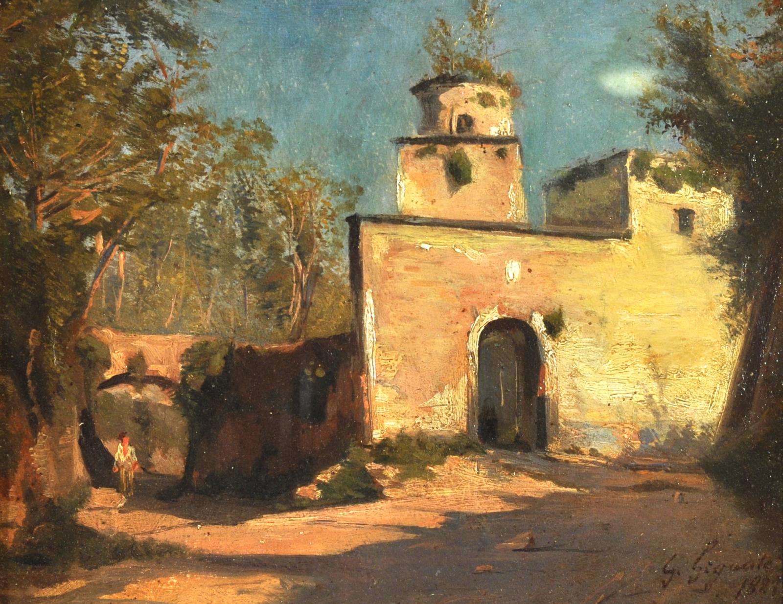 Landscape with a House, vintage artwork by Giacinto Gigante, A3 (16x12") Poster Print