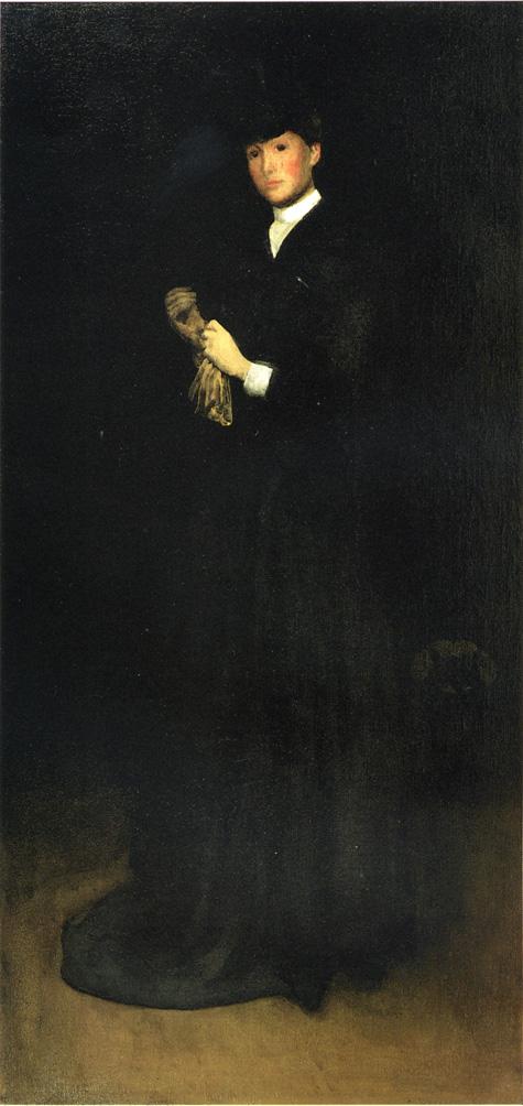 Arrangement in Black, No. 8: Portrait of Mrs. Cassatt, vintage artwork by James Abbott McNeill Whistler, 12x8" (A4) Poster