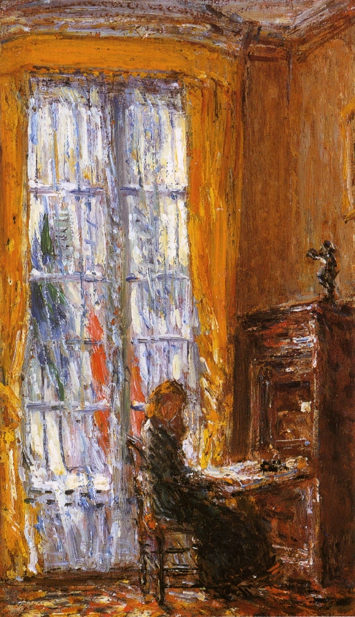 At the Writing Desk, vintage artwork by Childe Hassam, 12x8" (A4) Poster