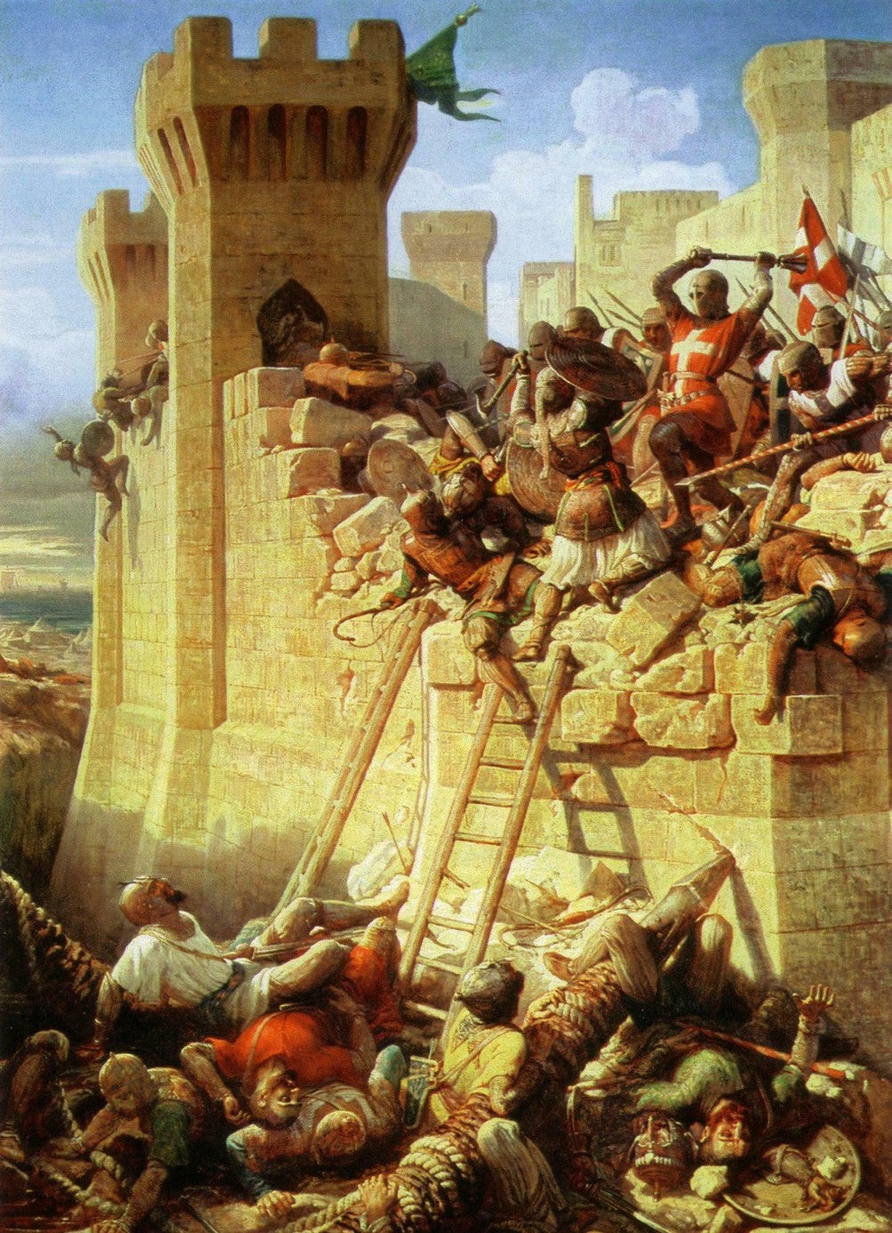 The Siege of Acre, vintage artwork by Dominique Papety, A3 (16x12") Poster Print