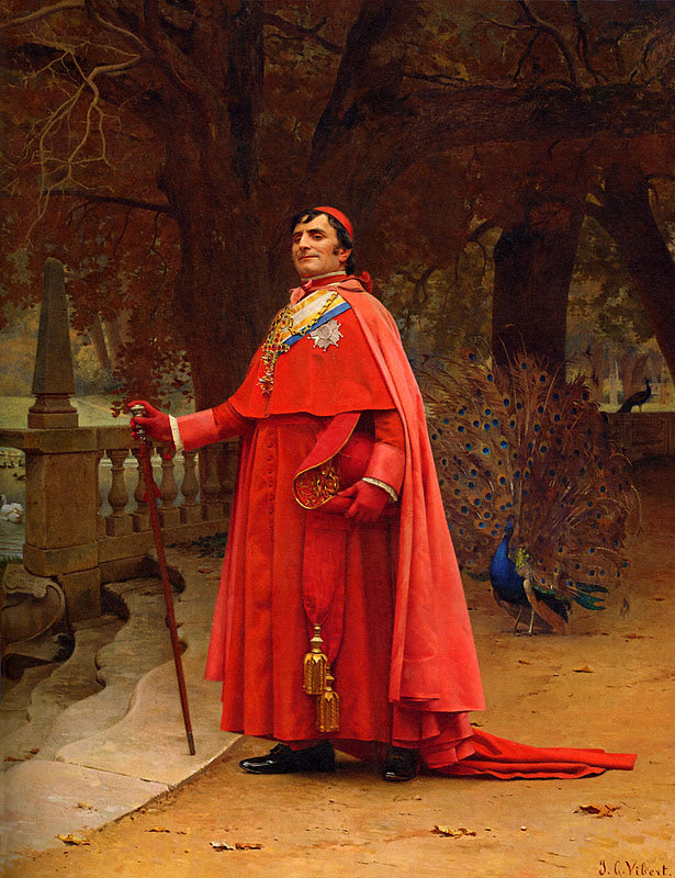 The Preening Peacock, vintage artwork by Jehan-Georges Vibert, 12x8" (A4) Poster