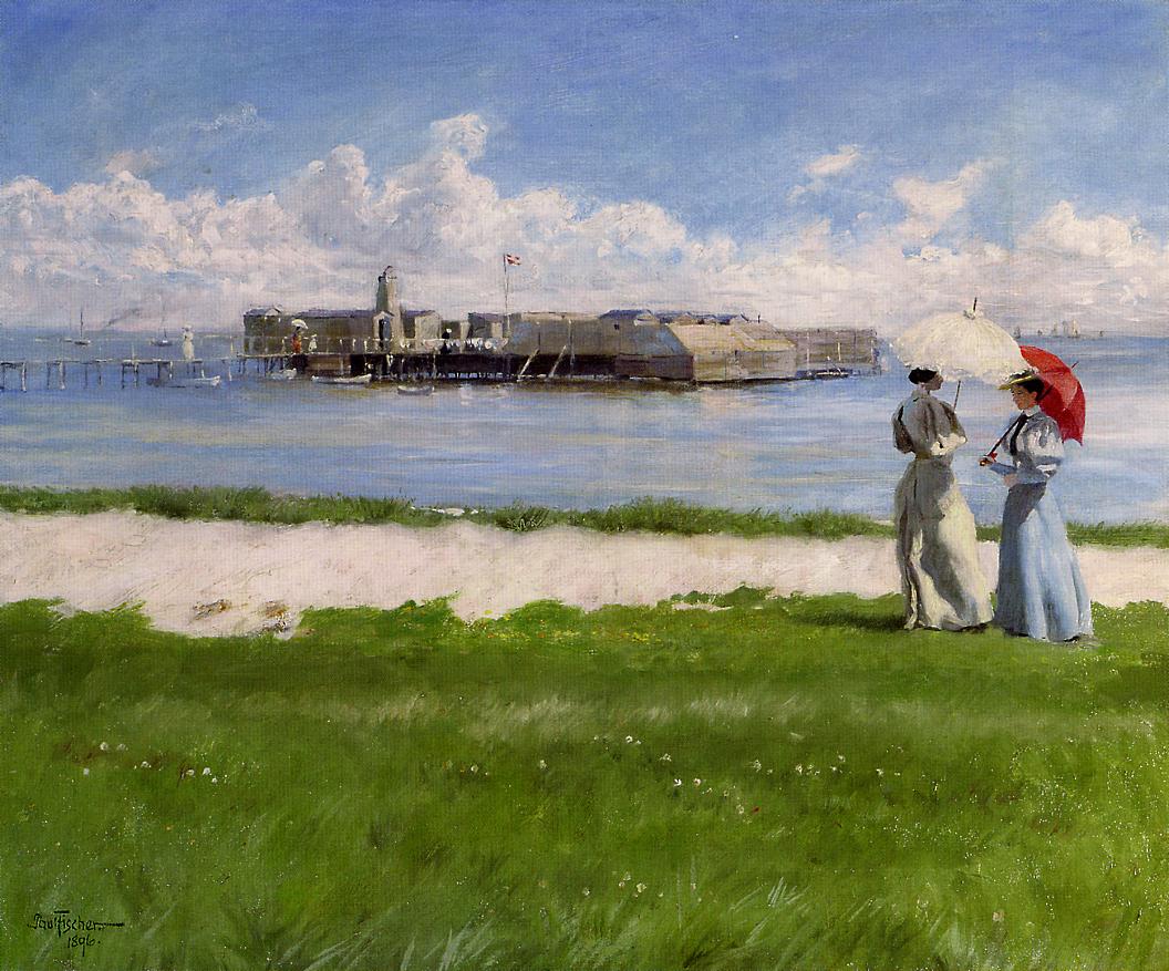 The Conversation, Helgoland by Paul-Gustave Fischer,A3(16x12")Poster