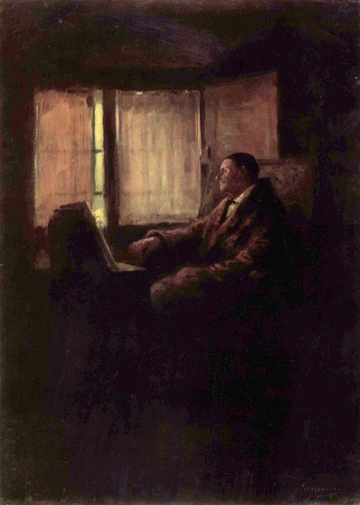 Painting Lover, vintage artwork by Nicolae Grigorescu, 12x8" (A4) Poster