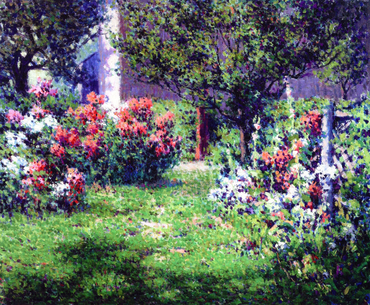 Phlox and Hollyhocks by Hugh Henry Breckenridge,A3(16x12")Poster