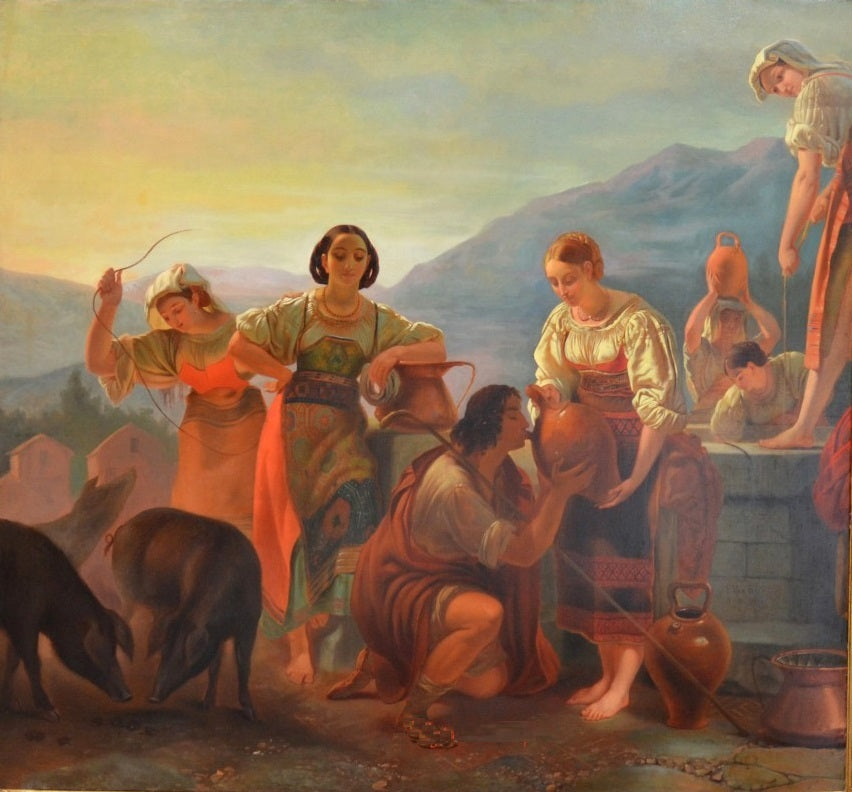 The Youth of Sixtus V, vintage artwork by Philippe-Jacques van Bree, 12x8" (A4) Poster