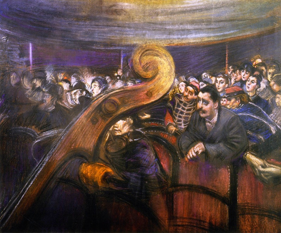 At the Theater, vintage artwork by Giovanni Boldini, 12x8" (A4) Poster