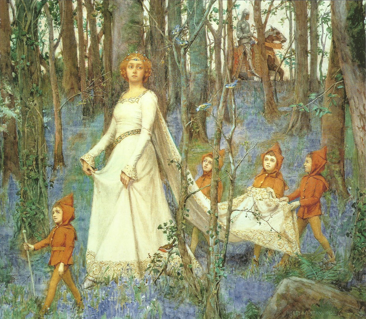 The Fairy Wood, vintage artwork by Henry Meynell Rheam, 12x8" (A4) Poster