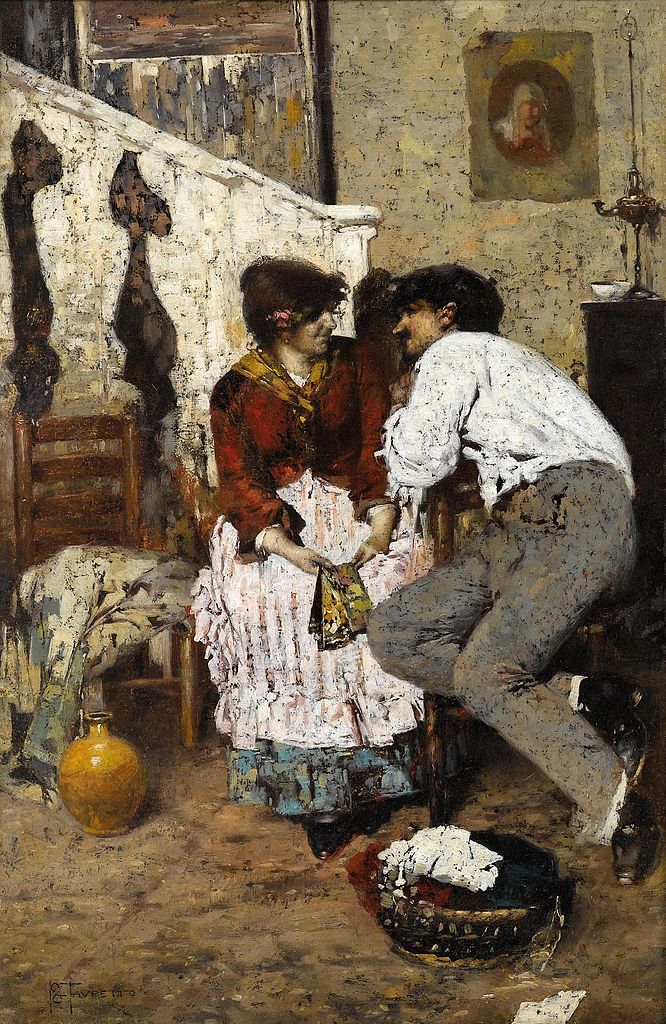 Caldo, vintage artwork by Giacomo Favretto, 12x8" (A4) Poster