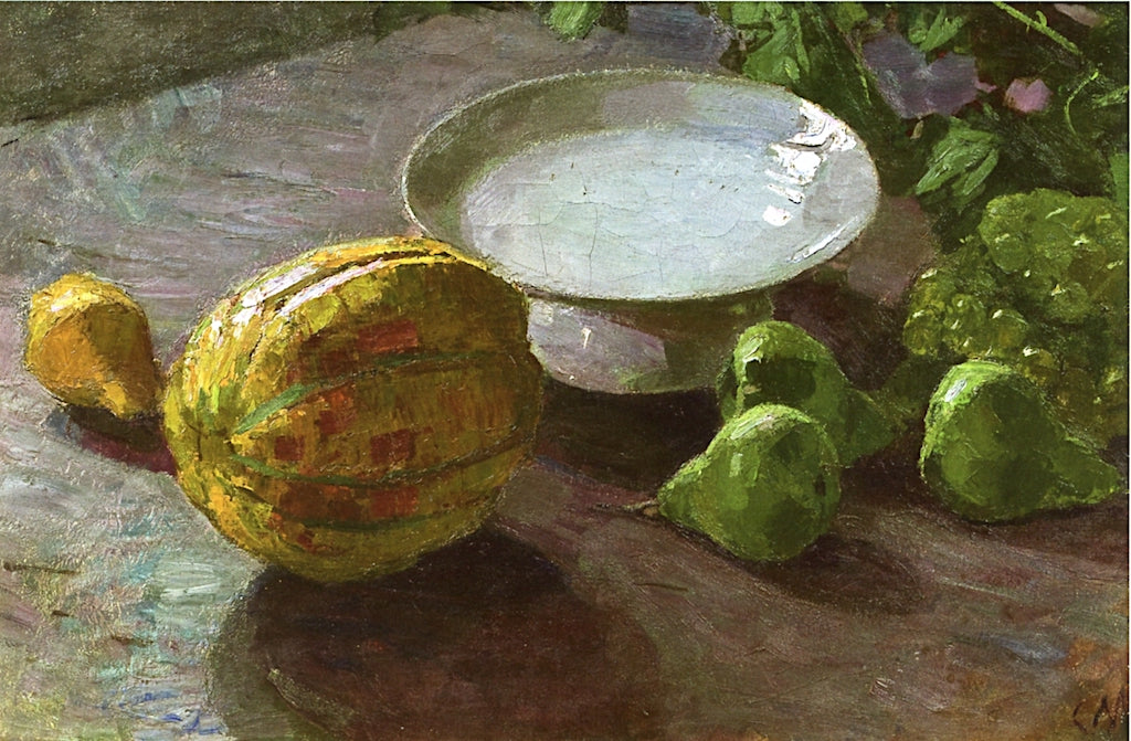 Still Life with Melon and Pears by Carl Julius Rudolf Moll,A3(16x12")Poster