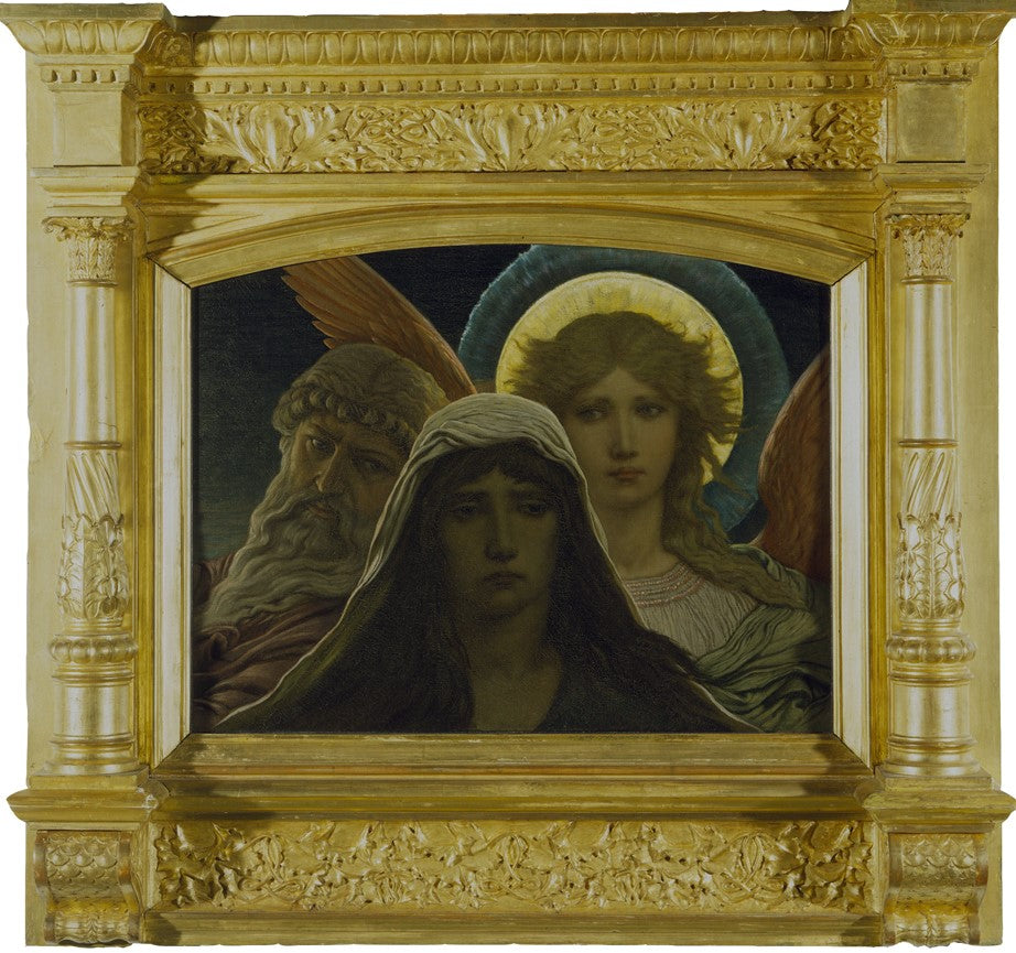 The Sorrowing Soul Between Doubt and Faith, vintage artwork by Elihu Vedder, 12x8" (A4) Poster