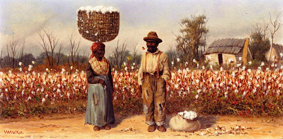 The Cotton Field, vintage artwork by William Aiken Walker, 12x8" (A4) Poster