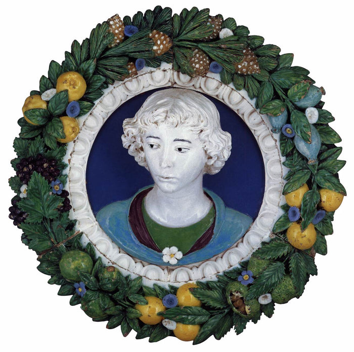 Bust of a Young Man, vintage artwork by Andrea della Robbia, A3 (16x12