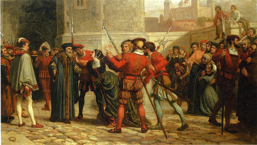 The Meeting of Sir Thomas More witih his Daughter after his Sentence of Death, vintage artwork by William Frederick Yeames, 12x8" (A4) Poster