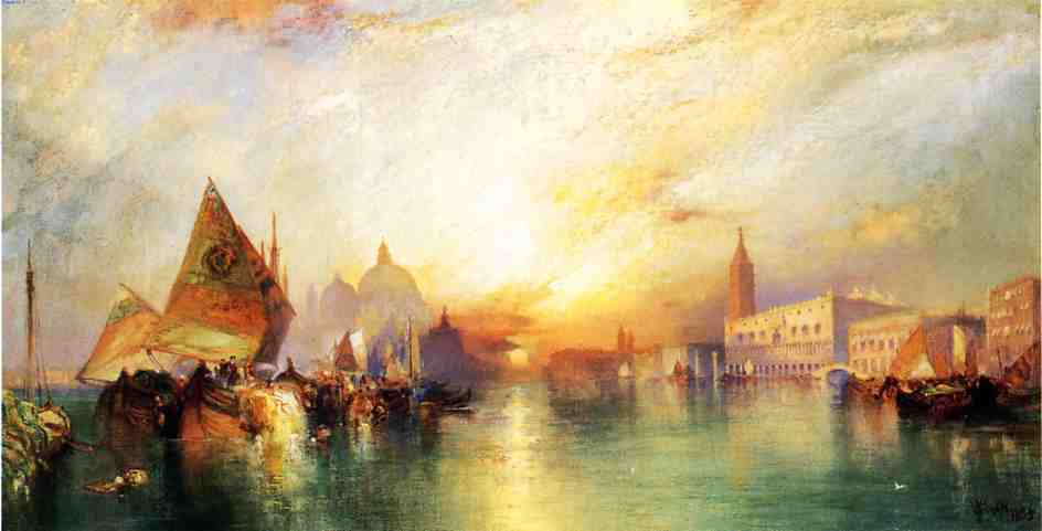 The Gate of Venice, vintage artwork by Thomas Moran, 12x8" (A4) Poster