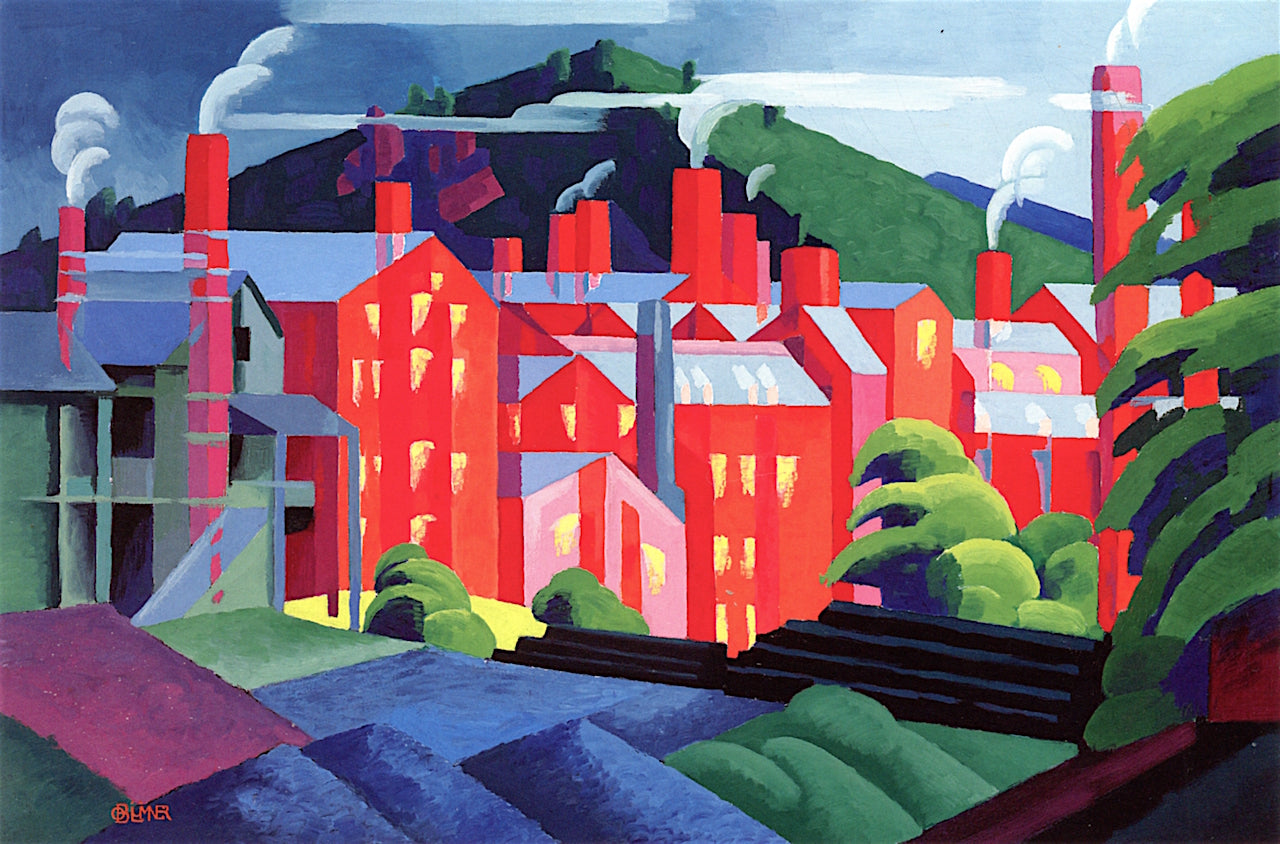 Jersey Silkmills, vintage artwork by Oscar Bluemner, 12x8" (A4) Poster