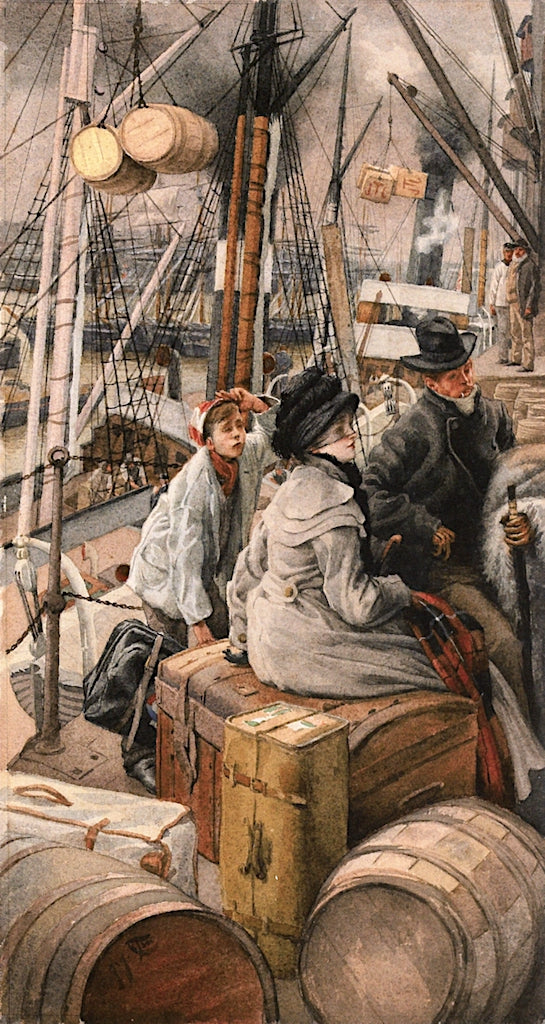 by  Water, London, vintage artwork by James Tissot, 12x8" (A4) Poster