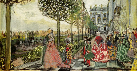 press Elizabeth Petrovna in Tsarskoe Selo by Evgeny Lanceray,16x12(A3) Poster