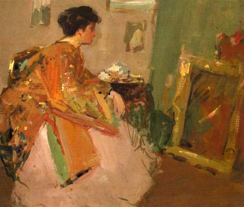 An Artistic Reverie, vintage artwork by Richard Edward Miller, 12x8" (A4) Poster