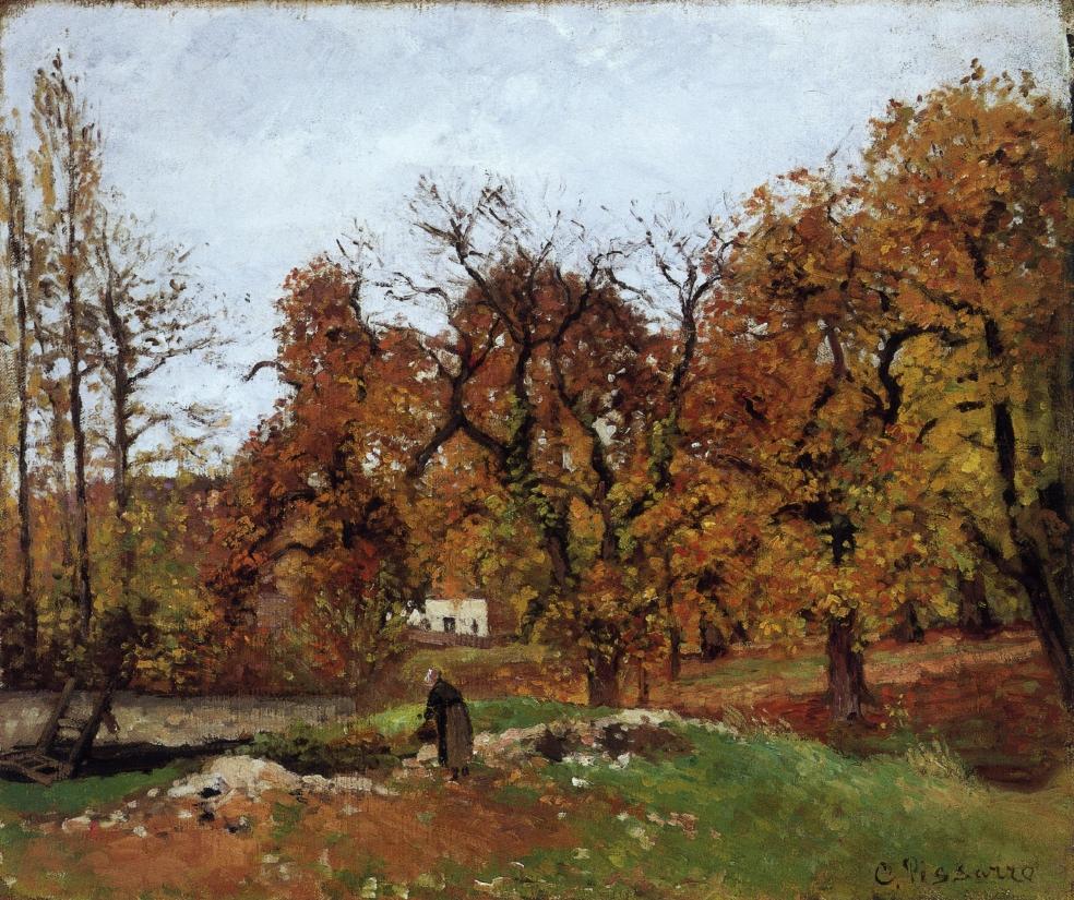 Autumn Landscape, near Pontoise, vintage artwork by Camille Pissarro, 12x8" (A4) Poster