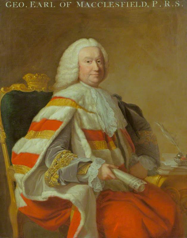 George Parker, 2nd Earl of Macclesfield, vintage artwork by Thomas Hudson, 12x8" (A4) Poster