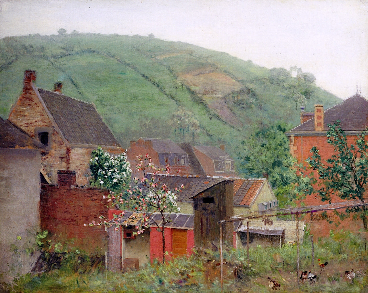 The Walloon Village of Jupille, vintage artwork by Ivan Pokhitonov, 12x8" (A4) Poster