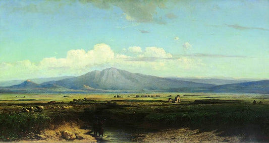 View in the Roman Campagna, vintage artwork by Mikhail Bocharov, 12x8" (A4) Poster