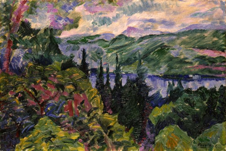 Landscape of Lake Maggiore by Umberto Boccioni,16x12(A3) Poster