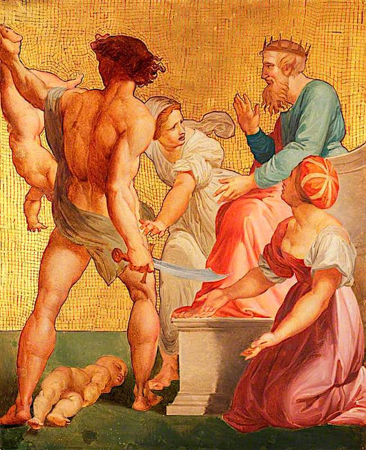 The Judgment of Solomon (after Raphael), vintage artwork by Godfrey Sykes, 12x8" (A4) Poster