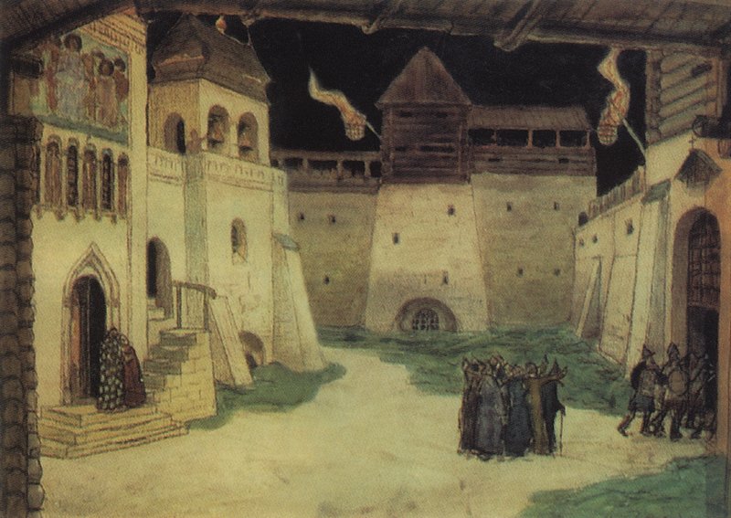 The Defense of the Town of Kitezh, vintage artwork by Apollinari Vasnetsov, 12x8" (A4) Poster