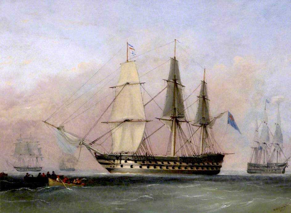 HMS 'Powerful', vintage artwork by Nicholas Matthew Condy, A3 (16x12") Poster Print