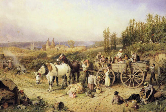 The Farm Cart, vintage artwork by Myles Birket Foster, 12x8" (A4) Poster