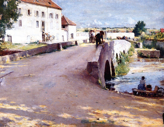 The Bridge at Limetz, vintage artwork by William Blair Bruce, 12x8" (A4) Poster