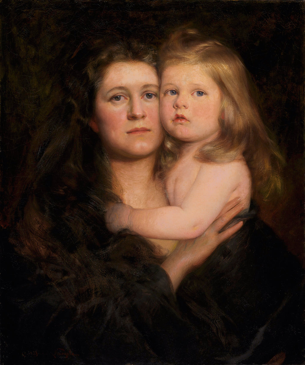 Mother Love, vintage artwork by Charles Frederick Naegele, 12x8" (A4) Poster