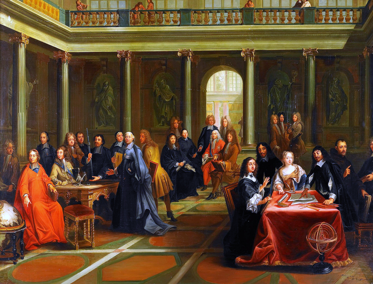 Dispute of Queen Cristina Vasa and Rene Descartes, vintage artwork by Nils Forsberg, 12x8" (A4) Poster