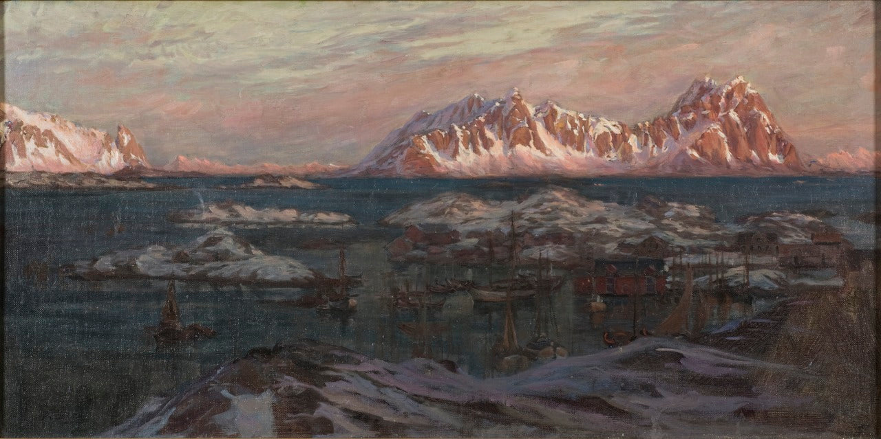 ith Sunlit Mountains. Study from North Norway by Anna Boberg,A3(16x12")Poster