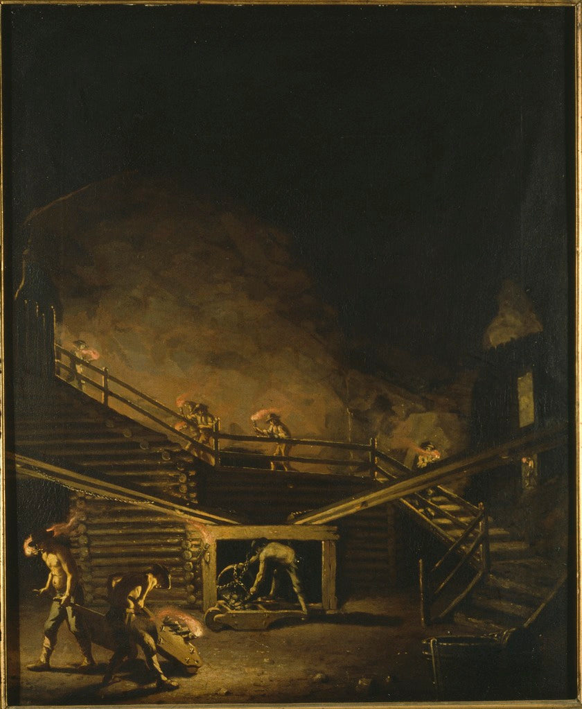 Falcon Steps at the Falun Copper Mine, vintage artwork by Pehr Hilleström, 12x8" (A4) Poster