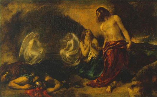 Christ Appearing to Mary Magdalene after the Resurrection, vintage artwork by William Etty, 12x8" (A4) Poster