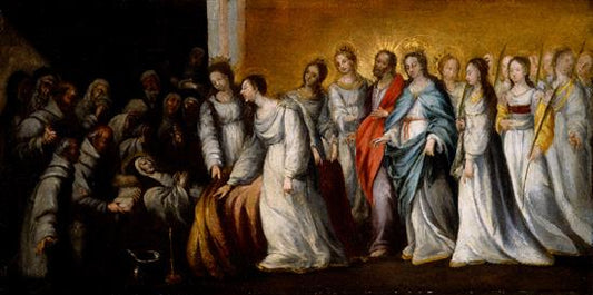 Death of Saint Clare, vintage artwork by Bartolome Esteban Murillo, 12x8" (A4) Poster