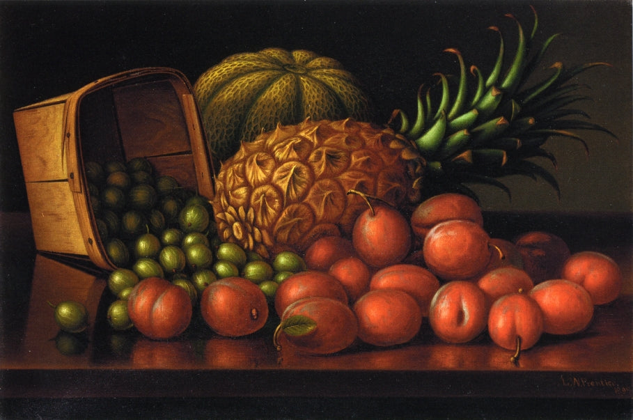 ries, Plums, Pineapple and Cantaloupe by Levi Wells Prentice,A3(16x12")Poster