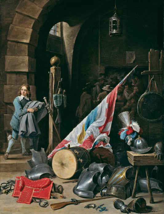 The Guardhouse, vintage artwork by David Teniers (II), 12x8" (A4) Poster