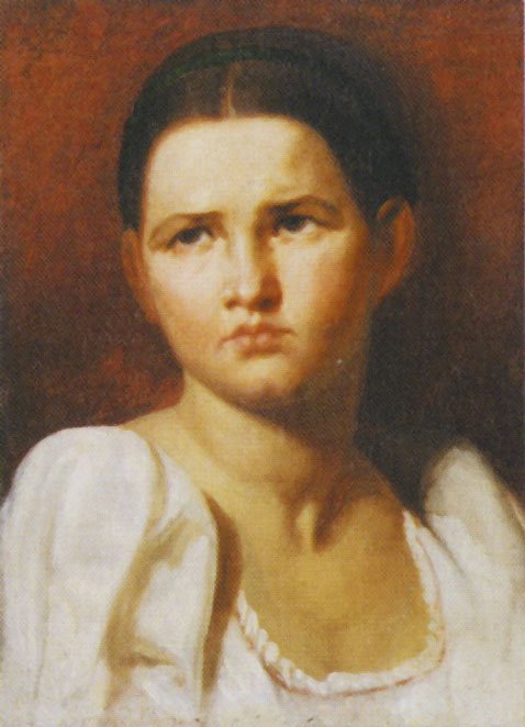 Girl in a White Shirt, vintage artwork by Alexei Venetsianov, 12x8" (A4) Poster