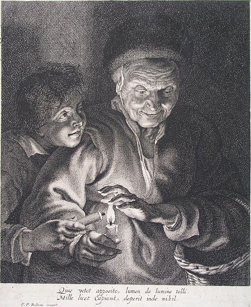 After Peter Paul Rubens, vintage artwork by Cornelis Visscher, 12x8" (A4) Poster
