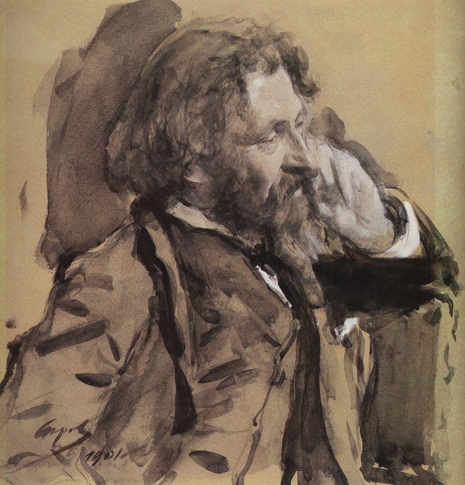 Portrait of Artist Ilya Repin by Valentin Serov,A3(16x12")Poster