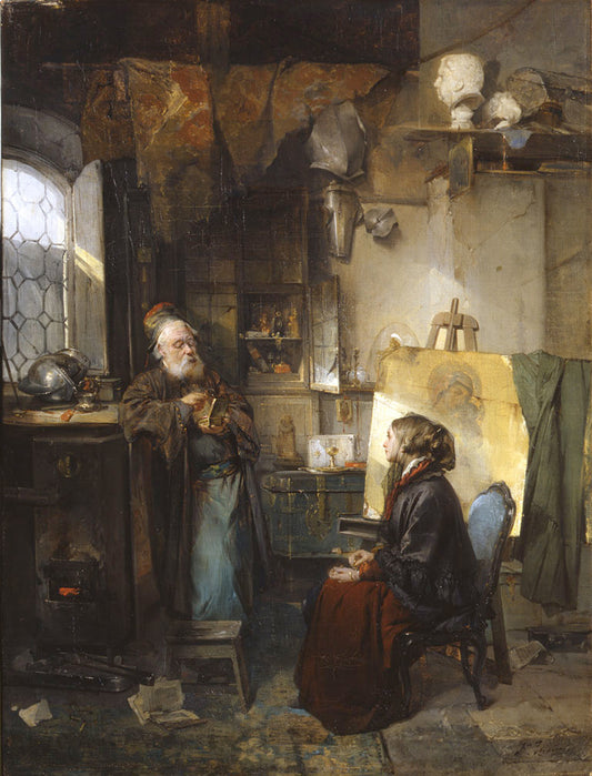 The Moneylender, vintage artwork by Domenico Induno, A3 (16x12") Poster Print