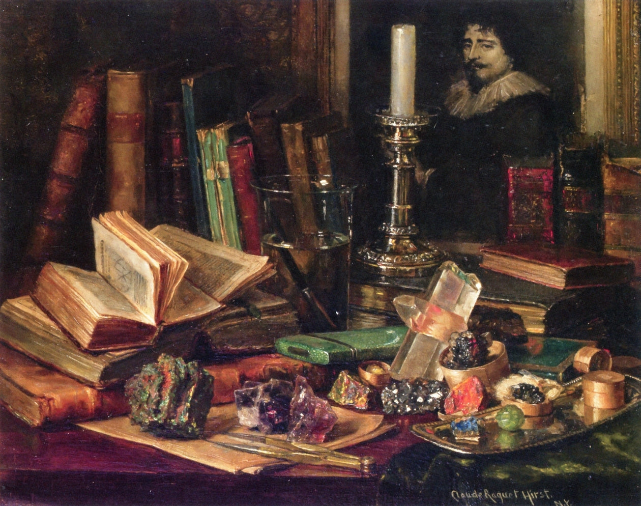 Sumptuous Still Life by Claude Raguet Hirst,A3(16x12")Poster