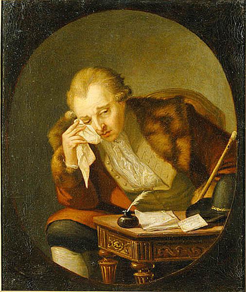 Portrait of Carl Michael Bellman, vintage artwork by Pehr Hilleström, 12x8" (A4) Poster